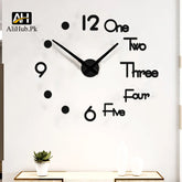 Big Size Clock With 12 Inch(Clock Hands) 3D Diy Wooden Digits Wall Clock(#107)